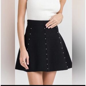ZARA Studded Knit A-Line Skirt | Black Mini | Women’s Size Small